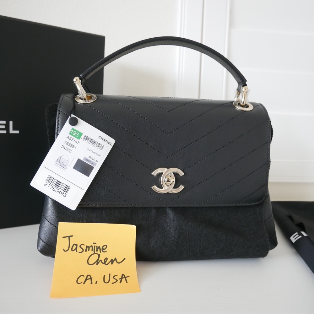 Chanel 19S Small Chevron Chic Top Handle Bag